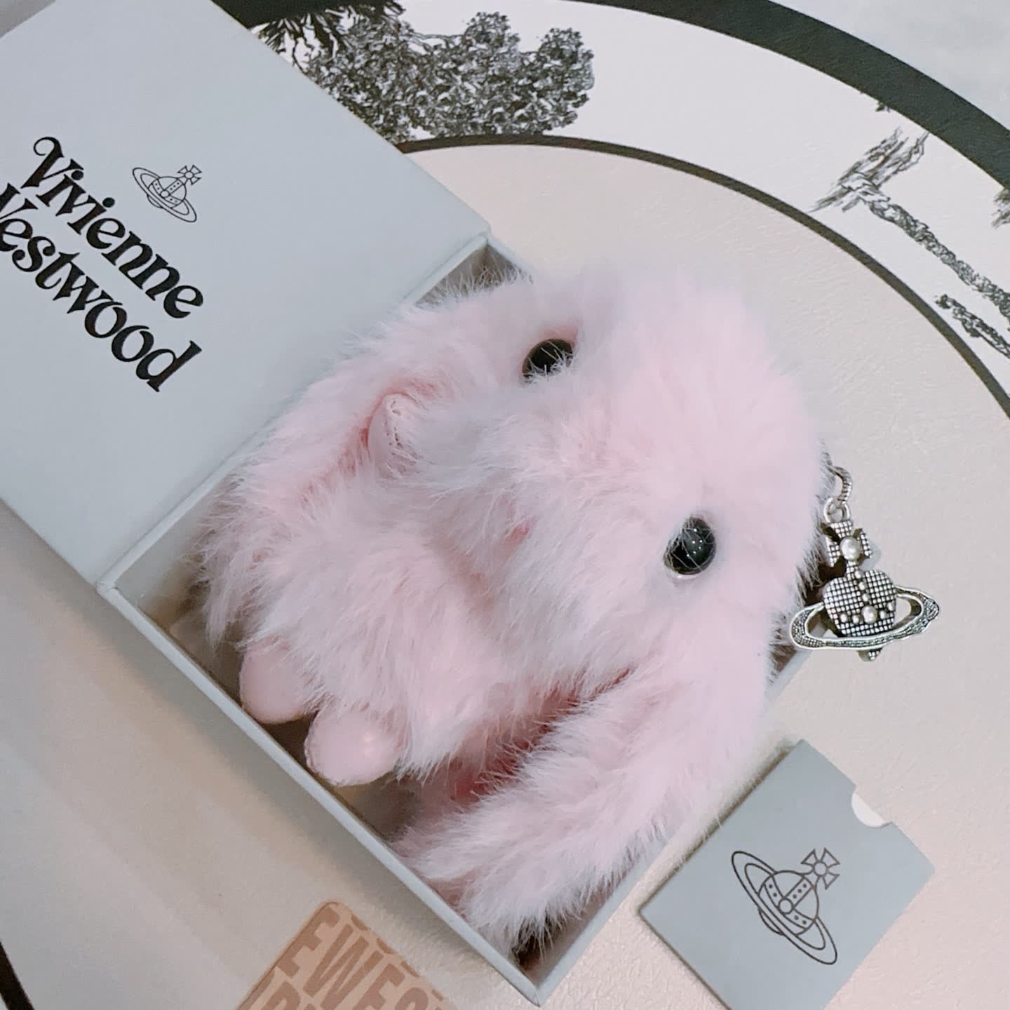 Vivienne Westwood Pink Fur Keychain